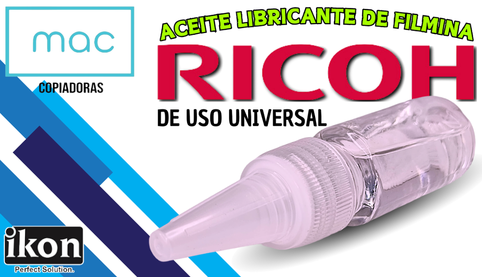 aceite de silicona para lubricar filmina de la marca ikon para equipos de copiado ricoh