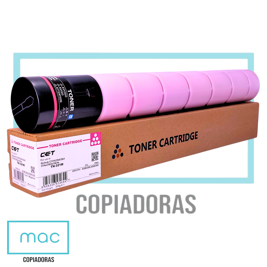 CARTUCHO DE TONER BIZHUB C224 TN321 MAGENTA CET