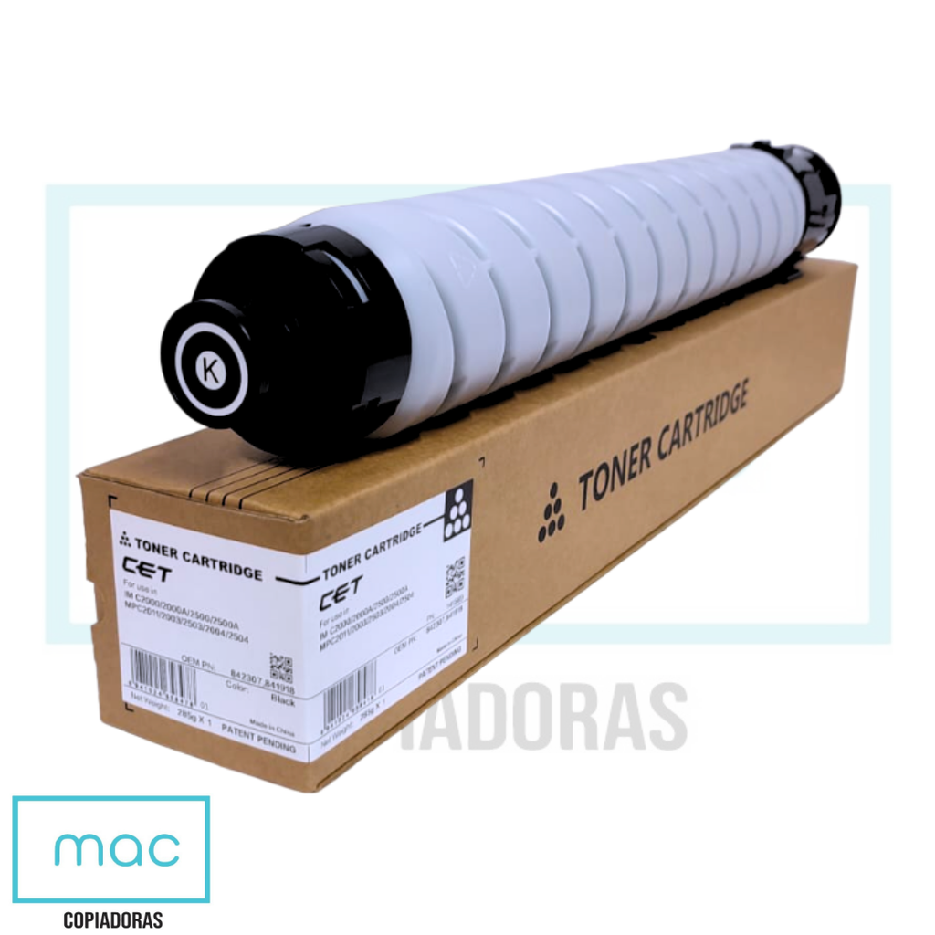 Toner Negro Ricoh IM C2000/2500/MP C2003/2503/2004/2504